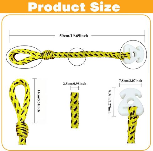 قطعتان من حبل أنبوبي قابل للقطر للقارب، موصل سريع، حبل سحب لموصل الأنابيب، موصل قابل للقطر للمياه للتزلج على الماء، القوارب، الصعود مع Seadoo، Waverunner in Kuwait