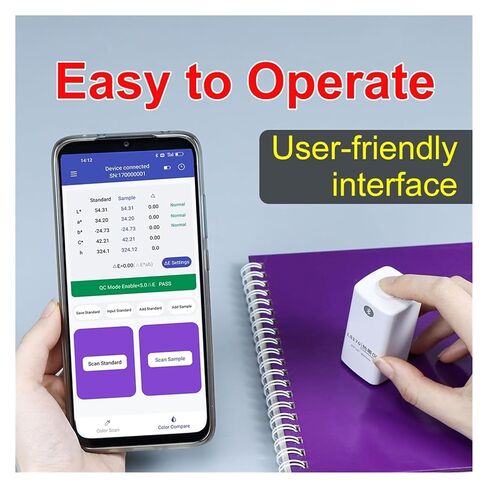 مقياس الألوان المحمول LS170 مع شاشة LCD قارئ ألوان مختبر 8 مم 45/0 لورق الطباعة والبلاستيك والمنسوجات حساسية عالية وخطأ منخفض in Kuwait