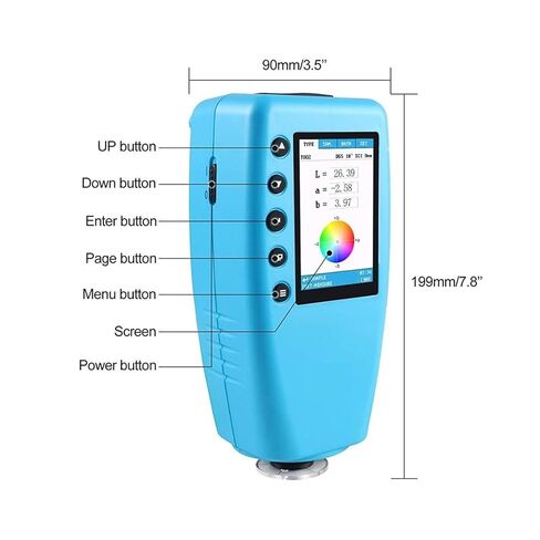 مقياس الألوان الرقمي المحمول WR10QC مقاس 4 مم، جهاز اختبار الفرق في تحليل الألوان في المختبر للطلاء والبلاستيك والنسيج ذو الحساسية العالية والخطأ المنخفض in Kuwait