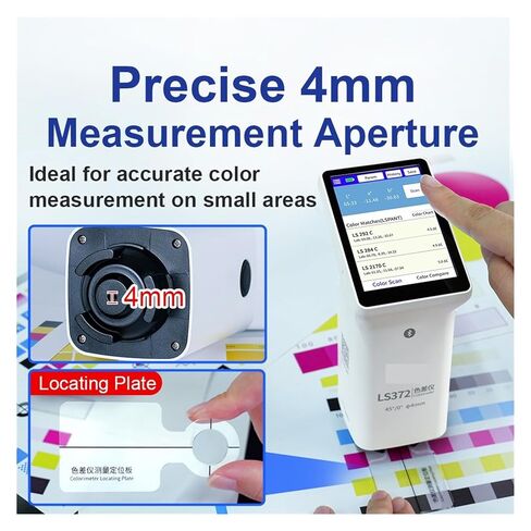 مقياس ألوان بفتحة 4 مم LS372 مع شاشة تعمل باللمس للطلاء والبلاستيك والنسيج مقياس فرق اللون في مختبر النسيج حساسية عالية، خطأ منخفض in Kuwait