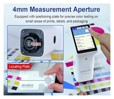 مقياس ألوان بفتحة 4 مم LS372 مع شاشة تعمل باللمس للطلاء والبلاستيك والنسيج مقياس فرق اللون في مختبر النسيج حساسية عالية، خطأ منخفض in Kuwait