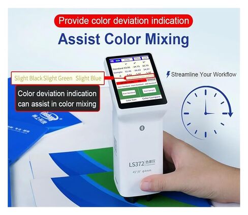 مقياس ألوان بفتحة 4 مم LS372 مع شاشة تعمل باللمس للطلاء والبلاستيك والنسيج مقياس فرق اللون في مختبر النسيج حساسية عالية، خطأ منخفض in Kuwait