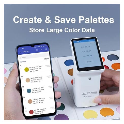 مقياس الألوان المحمول LS173 مع شاشة LCD رقمية لاختبار تحليل الألوان D/8 للطلاء والبلاستيك والمنسوجات حساسية عالية وخطأ منخفض in Kuwait