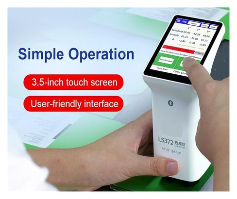 مقياس الألوان المحمول LS372 بشاشة لمس بفتحة 4 مم لاختبار فرق لون ورق الطباعة 400-700 نانومتر حساسية عالية، خطأ منخفض in Kuwait