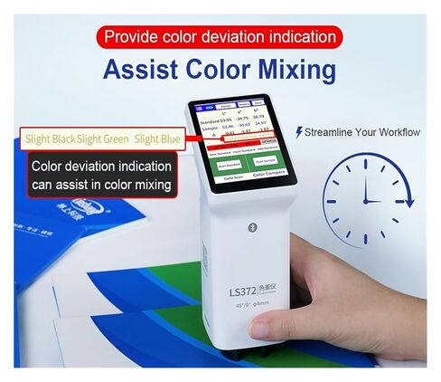 مقياس الألوان المحمول LS372 بشاشة لمس بفتحة 4 مم لاختبار فرق لون ورق الطباعة 400-700 نانومتر حساسية عالية، خطأ منخفض in Kuwait