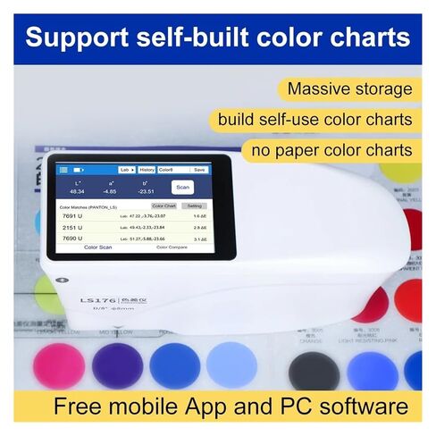 LS176 مقياس الألوان المحمول الطيفي D/8° البياض والصفرة منحنيات الانعكاس الطيفي برنامج للطلاء حساسية عالية، خطأ منخفض in Kuwait