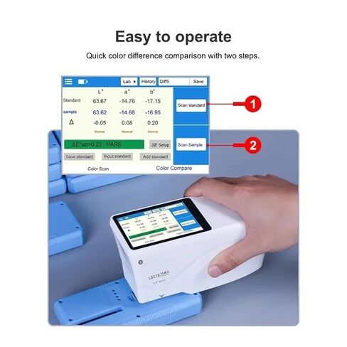 LS176 مقياس الألوان المحمول الرقمي الدقيق بطاقات الألوان منحنى الانعكاس الطيفي للطلاء، البلاستيك حساسية عالية، خطأ منخفض in Kuwait
