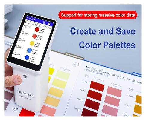 مقياس الألوان المحمول LS173 مع شاشات تعمل باللمس، مؤشر قيم محلل الألوان في المعمل للطلاء والبلاستيك والنسيج ذو الحساسية العالية والخطأ المنخفض in Kuwait