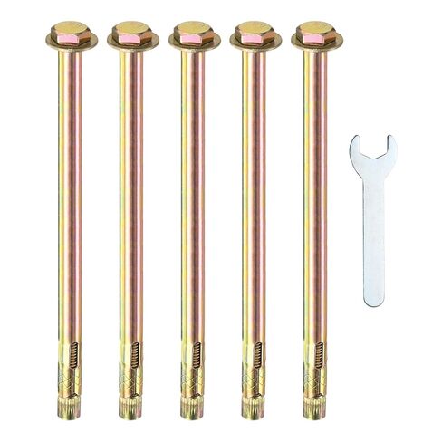 10-Pack Hex Expansion Bolt, M8x100mm Colored Galvanized Iron-Carbon Steel External Hex Expansion Bolts W/ 14mm Wrench, Anti-Corrosion Metal Bolt for Concrete/Dry Brick/Block Walls in Saudi Arabia