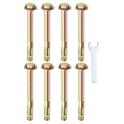 10-Pack Hex Expansion Bolt, M8x100mm Colored Galvanized Iron-Carbon Steel External Hex Expansion Bolts W/ 14mm Wrench, Anti-Corrosion Metal Bolt for Concrete/Dry Brick/Block Walls in Saudi Arabia