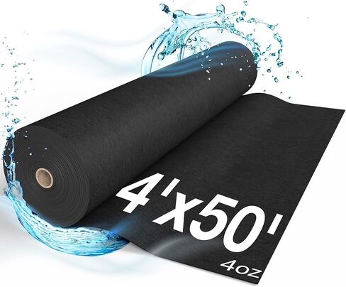 Non Woven Geotextile Fabric for Landscape Projects, French Drains, Retaining Walls, Underlayment, Drainage, Professional Construction Nonwoven Fabric - 4 oz (4x50) in Saudi Arabia