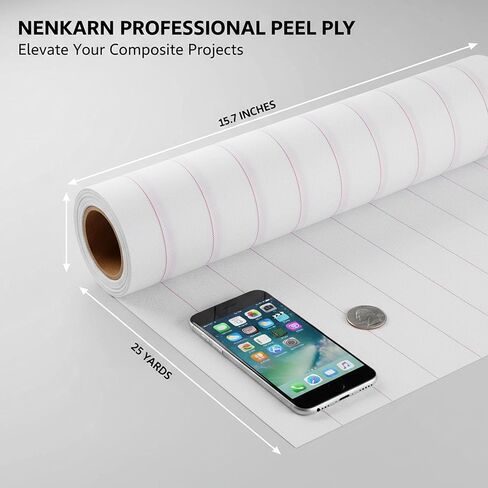 قشر طبقة إطلاق النسيج 15.7 بوصة × 25 ياردة، نايلون مقاوم لدرجات الحرارة العالية من أجل راتنجات الإيبوكسي والألياف الزجاجية من ألياف الكربون لوضع اليد، يقلل من الصنفرة وأحمر الخدود الأميني لإصلاح سيارات القوارب in Kuwait