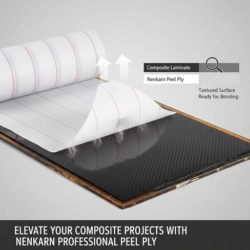 قشر طبقة إطلاق النسيج 15.7 بوصة × 25 ياردة، نايلون مقاوم لدرجات الحرارة العالية من أجل راتنجات الإيبوكسي والألياف الزجاجية من ألياف الكربون لوضع اليد، يقلل من الصنفرة وأحمر الخدود الأميني لإصلاح سيارات القوارب in Kuwait