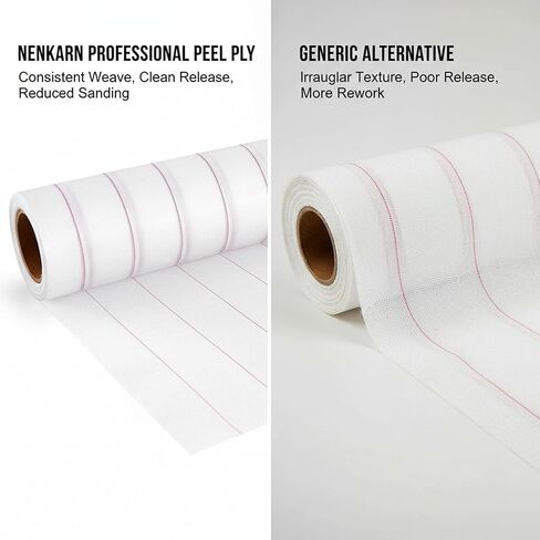 قشر طبقة إطلاق النسيج 15.7 بوصة × 25 ياردة، نايلون مقاوم لدرجات الحرارة العالية من أجل راتنجات الإيبوكسي والألياف الزجاجية من ألياف الكربون لوضع اليد، يقلل من الصنفرة وأحمر الخدود الأميني لإصلاح سيارات القوارب in Kuwait