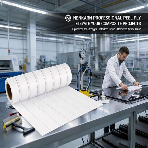 قشر طبقة إطلاق النسيج 15.7 بوصة × 25 ياردة، نايلون مقاوم لدرجات الحرارة العالية من أجل راتنجات الإيبوكسي والألياف الزجاجية من ألياف الكربون لوضع اليد، يقلل من الصنفرة وأحمر الخدود الأميني لإصلاح سيارات القوارب in Kuwait