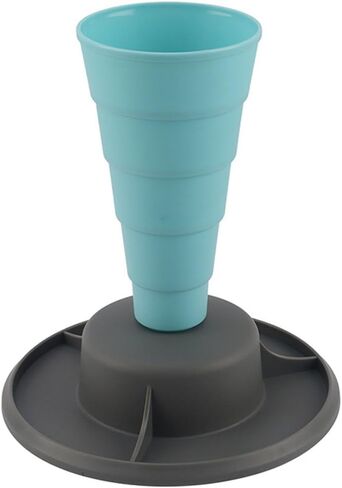 Foldable Piping Bag Holder Stand Pastry Bags, Baking Accessories Organizer with Sturdy Base and Removable Tray, for PP Material, 9.05 Inch, Blue Grey in Kuwait