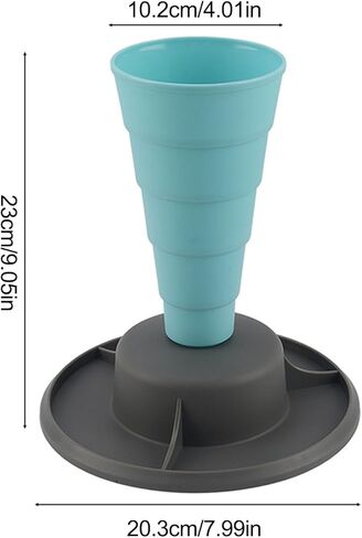 Foldable Piping Bag Holder Stand Pastry Bags, Baking Accessories Organizer with Sturdy Base and Removable Tray, for PP Material, 9.05 Inch, Blue Grey in Kuwait