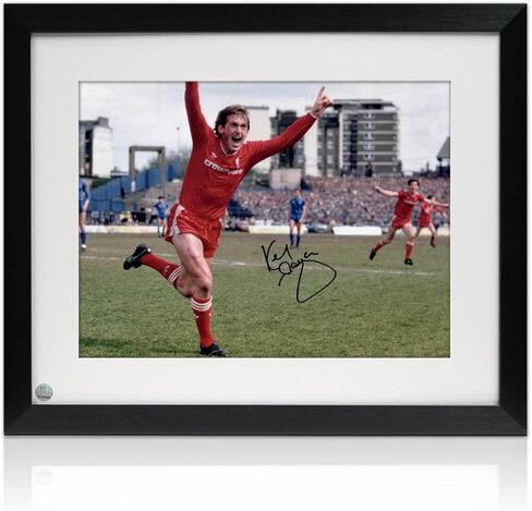 Sir Kenny Dalglish Signed Liverpool Soccer Photo: Championship Goal. Framed in Saudi Arabia