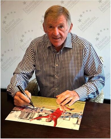 Sir Kenny Dalglish Signed Liverpool Soccer Photo: Championship Goal. Framed in Saudi Arabia
