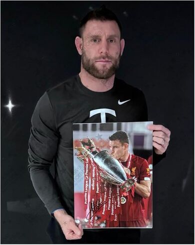 James Milner Signed Liverpool Football Photo: League Trophy. Deluxe Frame in Saudi Arabia