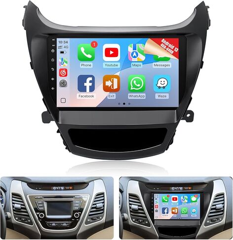Naifay Android Car Stereo for Hyundai Elantra 2014 2015 2016 Radio, 9inch Touch Screen for Hyundai Elantra Stereo with CarPlay Android Auto Bluetooth FM GPS WiFi Camera Mirrorlink SWC+MIC in Kuwait