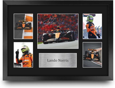 HWC Trading Lando Norris McLaren-Mercedes Gifts عرض تقديمي مطبوع موقع لعشاق سباق الفورمولا 1 - 16 بوصة × 12 بوصة مؤطر in Saudi Arabia