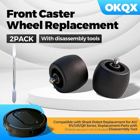 2 Pack Front Caster Wheel Compatible with Shark Robot Replacement for AV/RV/UR/QR Series, Replacement Parts with Disassembly Tool in Kuwait