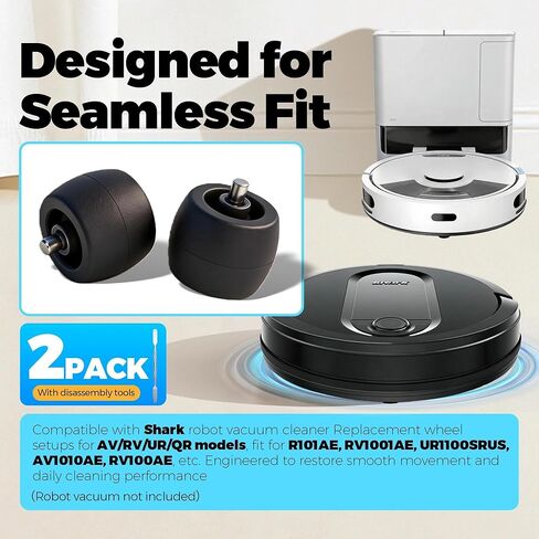 2 Pack Front Caster Wheel Compatible with Shark Robot Replacement for AV/RV/UR/QR Series, Replacement Parts with Disassembly Tool in Kuwait