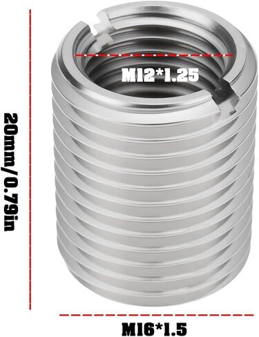 SING F LTD 5 قطعة 304 خيط الفولاذ المقاوم للصدأ المخفض M16x1.5 إلى M12x1.25 المناسب للدراجات النارية سيارة 20 مللي متر in Saudi Arabia