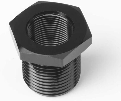 5/8-24 "NPT ذكر إلى 3/4" NPT أنثى المخفض جلبة المناسب محول عرافة الألومنيوم الأسود in Kuwait