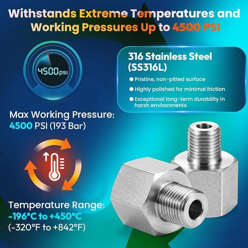 3/4 "إلى 1/2" NPT أنثى الفولاذ المقاوم للصدأ المخفض اقتران 1-حزمة - 316 البحرية الصف مزدوج أنثى الموضوع عرافة الأنابيب المناسب محول للهواء الماء الغاز النفط 4500 رطل لكل بوصة مربعة in Kuwait