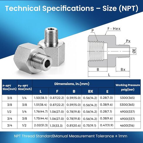 3/4 "إلى 1/2" NPT أنثى الفولاذ المقاوم للصدأ المخفض اقتران 1-حزمة - 316 البحرية الصف مزدوج أنثى الموضوع عرافة الأنابيب المناسب محول للهواء الماء الغاز النفط 4500 رطل لكل بوصة مربعة in Kuwait
