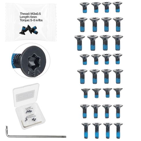 TSA® 32-Piece Screw Set for Red Dot Optics & Adapter Plates – Fits Trijicon®, Holosun®, Vortex®, Shield®, Docter®, Vector Optics® – Pre-Applied Threadlocker – Includes T10 Hex Key in Kuwait