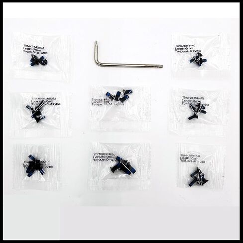 TSA® 32-Piece Screw Set for Red Dot Optics & Adapter Plates – Fits Trijicon®, Holosun®, Vortex®, Shield®, Docter®, Vector Optics® – Pre-Applied Threadlocker – Includes T10 Hex Key in Kuwait