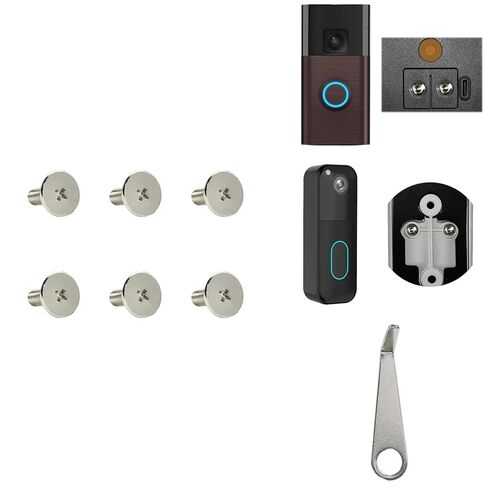 أداة مفتاح بديلة لجرس الباب ومسامير محول طاقة جرس الباب متوافقة مع Blink Video Doorbell الجيل الثاني، Ring Video Doorbell 2024 Battery، 3/3 Plus، 4/4 Pro، مجموعات من 6 براغي ودبوس إزالة الإصدار in Saudi Arabia