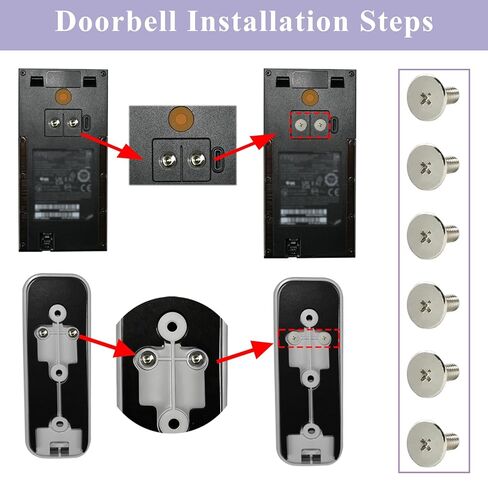أداة مفتاح بديلة لجرس الباب ومسامير محول طاقة جرس الباب متوافقة مع Blink Video Doorbell الجيل الثاني، Ring Video Doorbell 2024 Battery، 3/3 Plus، 4/4 Pro، مجموعات من 6 براغي ودبوس إزالة الإصدار in Saudi Arabia