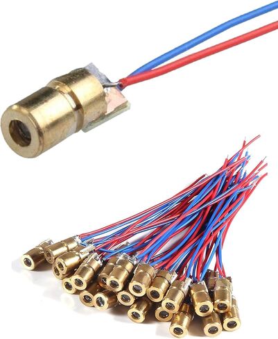 20 Pieces 5V 650nm 5mW Red Dot Laser Head Red Laser Diode with Leads, 6mm Outer Diameter in Saudi Arabia