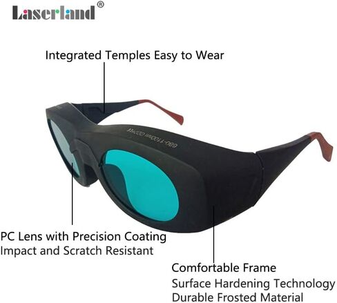 680nm-1100nm 1064nm ND:YAG and 980nm 808nm Infrared IR Laser Protective Goggles Glasses CE OD+7 Glass Lens in Kuwait