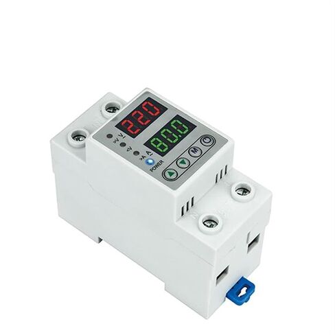 واقي رقمي قابل للتعديل للجهد الزائد والسفلي شاشة مزدوجة 40 أمبير 63 أمبير 230 فولت Din Rail Relay حد زيادة التيار الزائد (اللون: 2P، الحجم: 63A) in Kuwait