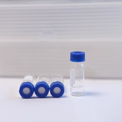 2ml Autosampler Vials, HPLC GC Vials Laboratory use,Clear, 9-425 Screw neck with PTFE/Silicone Septa, Writing Area and Graduations, 100-Pack in Saudi Arabia
