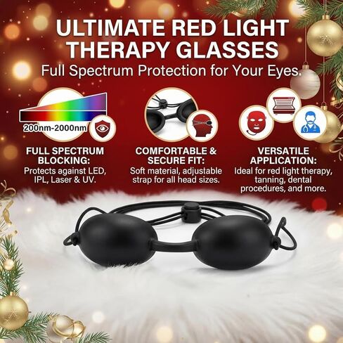 6 PCS Red Light Therapy Glasses, Half-Clear Tanning Goggles Eye Protection – UV Safety Glasses for Photon Skin Rejuvenation, Sunbathing & Laser Beauty Treatment, Adjustable Black Protective Eyewear in Kuwait