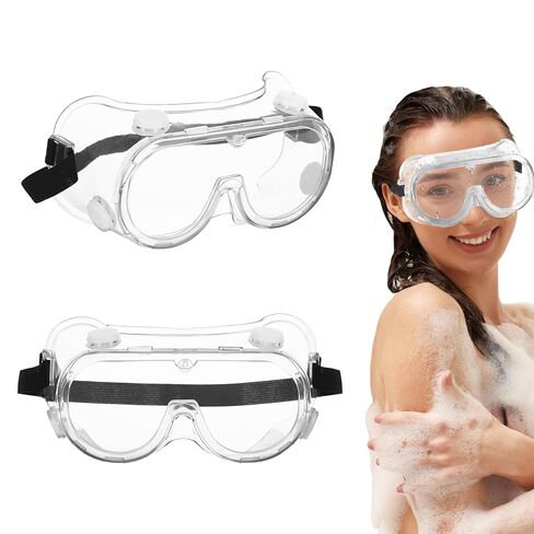 2Pcs Safety Goggles, Clear Lash Goggles for Shower Face Shield Onion Goggles Protective Eyewear, Adjustable Eyelash Extension Sleep Protector Eye Shield After Cataract Surgery, Shower Visor for Adult in Kuwait