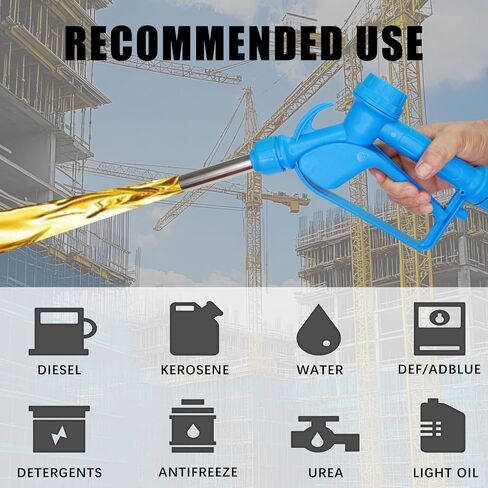 Electric Drum Pump (120V AC / 12V DC), 5 GPM flow fuel pump, for DEF, diesel, water, antifreeze with a 6.6ft hose, 2'' bung adapter, and 34-49in telescoping suction tube for 55-gallon barrels. in Kuwait