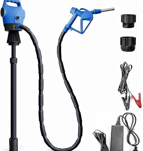Electric Drum Pump with 120V AC/12V DC Power,DEF 55 Gallon Drum Pump with Built-in 2-Inch Bung Adapter, 5 GPM Flow Rate,Telescoping Suction Tube 34" to 49" Suitable for Diesel, DEF, Water, Antifreeze in Kuwait