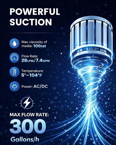 Electric Drum Pump with 120V AC/12V DC Power,DEF 55 Gallon Drum Pump with Built-in 2-Inch Bung Adapter, 5 GPM Flow Rate,Telescoping Suction Tube 34" to 49" Suitable for Diesel, DEF, Water, Antifreeze in Saudi Arabia