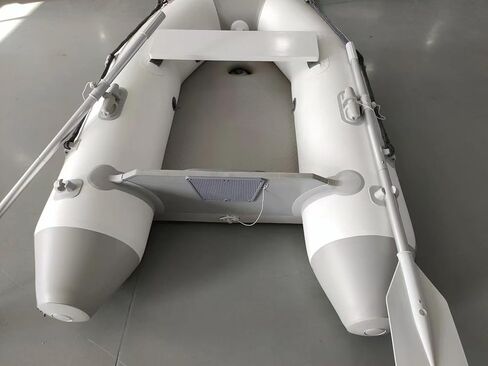 Inflatable Boat with Aluminum Oars, White PVC Construction, Bench Seat, 2-Person Dinghy in Saudi Arabia