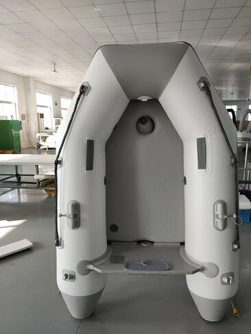 Inflatable Boat with Aluminum Oars, White PVC Construction, Bench Seat, 2-Person Dinghy in Saudi Arabia