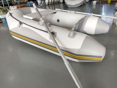 Inflatable Boat with Aluminum Oars, White PVC Construction, Bench Seat, 2-Person Dinghy in Saudi Arabia