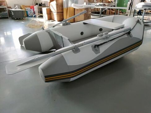 Inflatable Boat with Aluminum Oars, White PVC Construction, Bench Seat, 2-Person Dinghy in Saudi Arabia