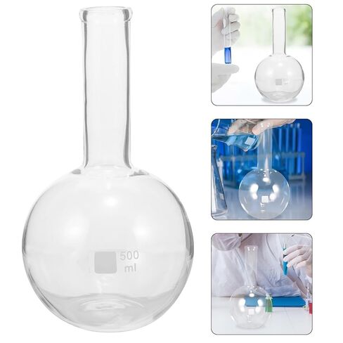 BESTYASH 500ml Flat Bottom Long Neck Glass Distillation Flask for Laboratory Chemical Experiments Borosilicate Glass Flask with Narrow Neck for Experiment Use in Kuwait